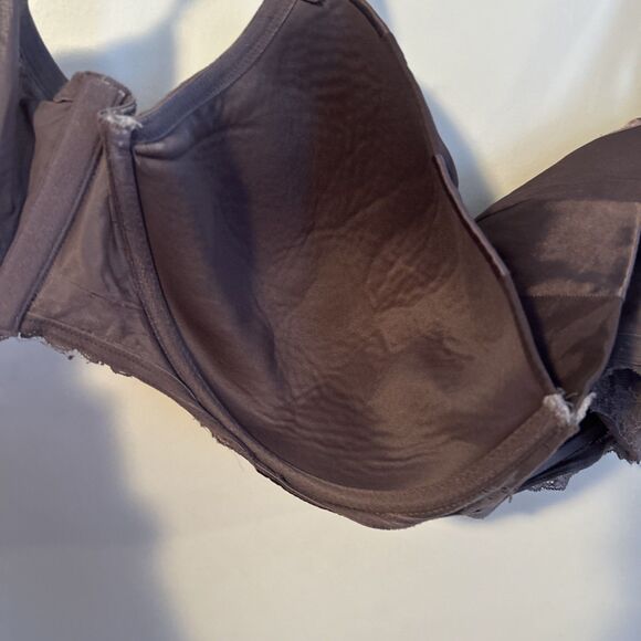 CACIQUE lightly lined T shirt bra sz 44G underwire lace sexy purple delicate - Picture 9 of 10